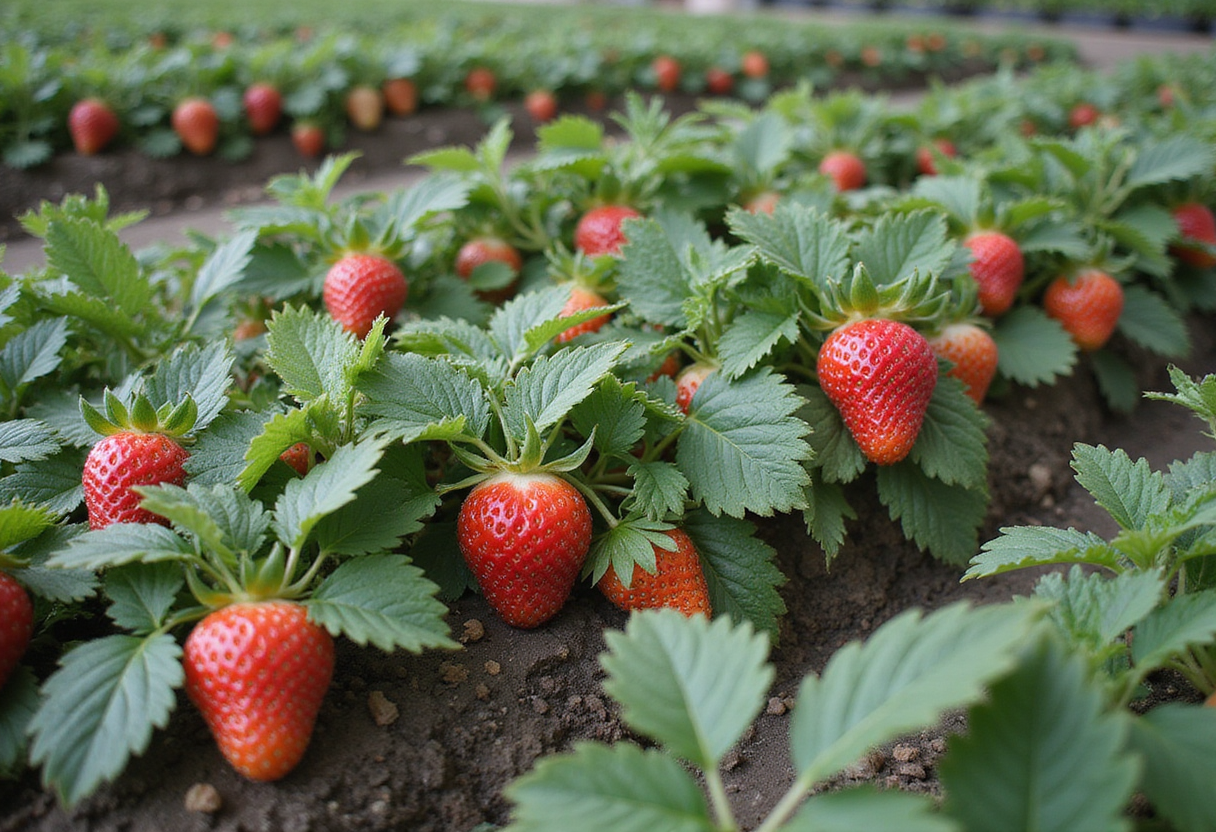 Knitted fabric boosts strawberry yields